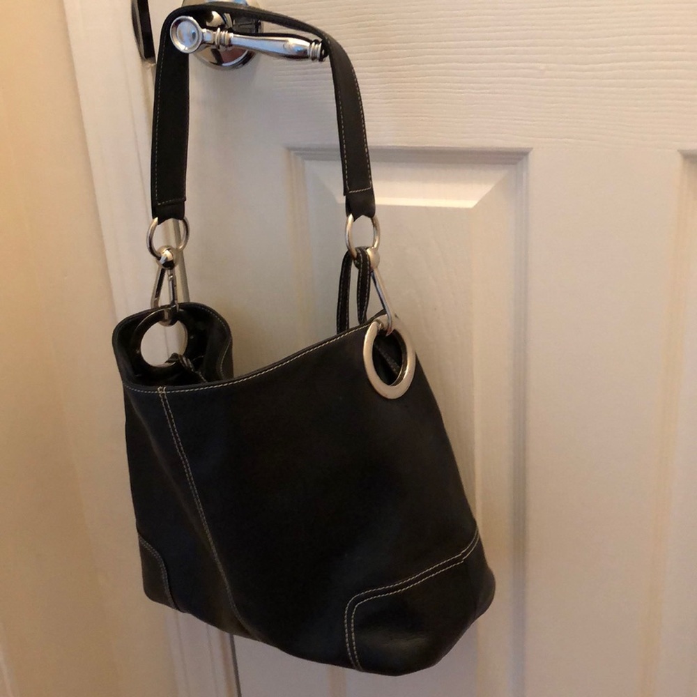 No Brand all leather black hobo bag.